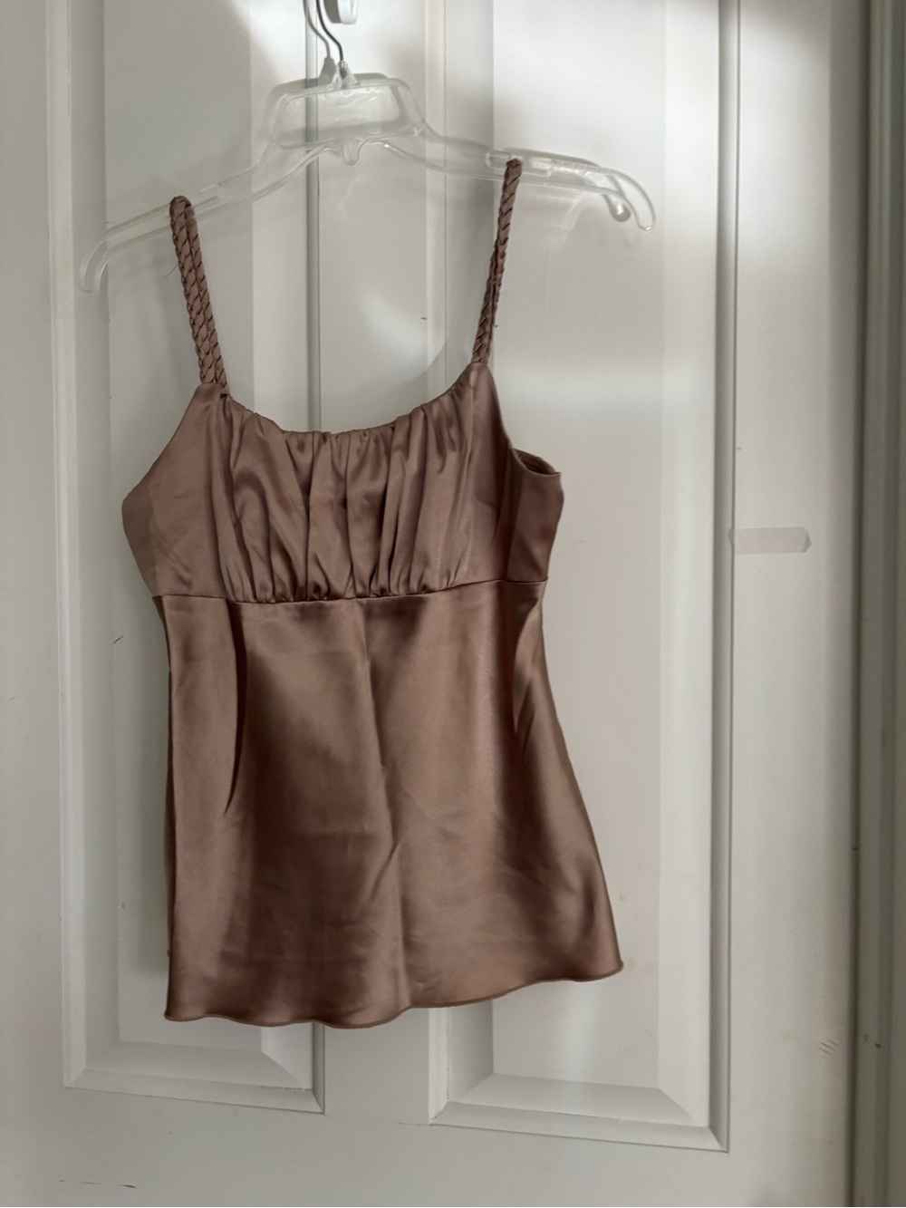 BCX Satin Cami Top in Taupe - Women's Sleeveless Tank